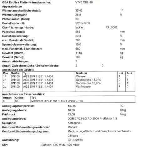 Pasteurizzatore flash (Flash pasteurizer) della società GEA 4.000 litri/h (2)