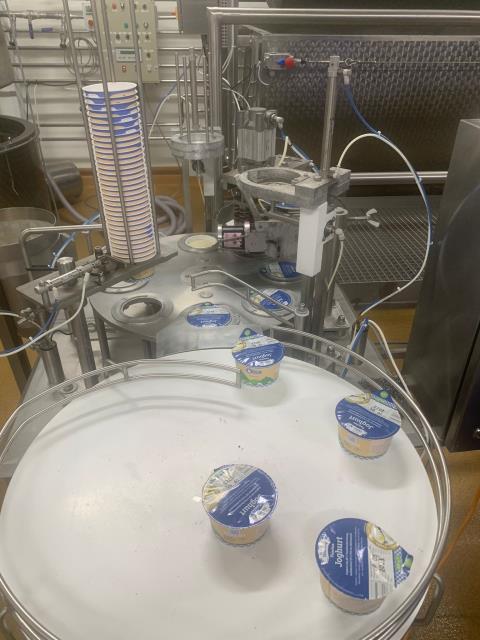 Becherfüller für Joghurt von Zootechnika, Rundläufer, 800 - 1.000 Becher/h (2)